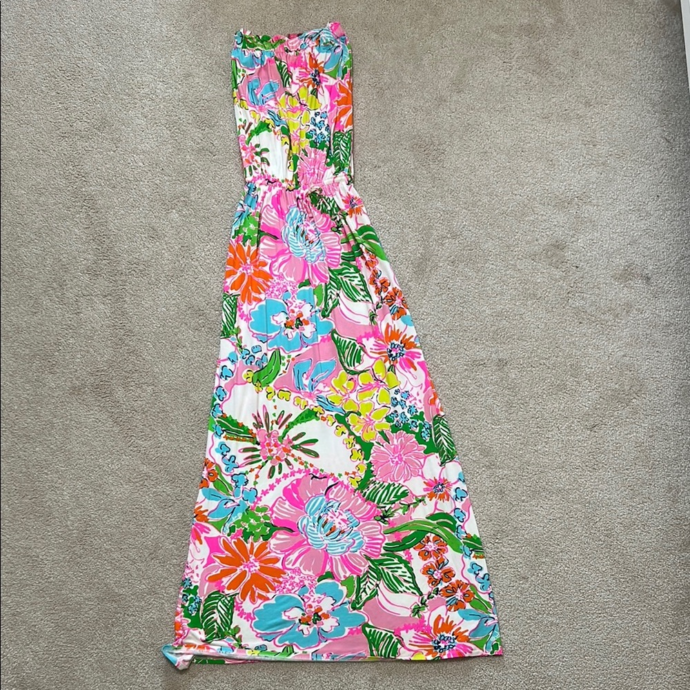 Lilly Pulitzer for Target Vibrant Floral Strapless Maxi Dress